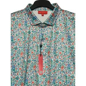 Redvanly Louis Golf Polo Shirt Mens XL Floral Performance Moisture Wicking NEW